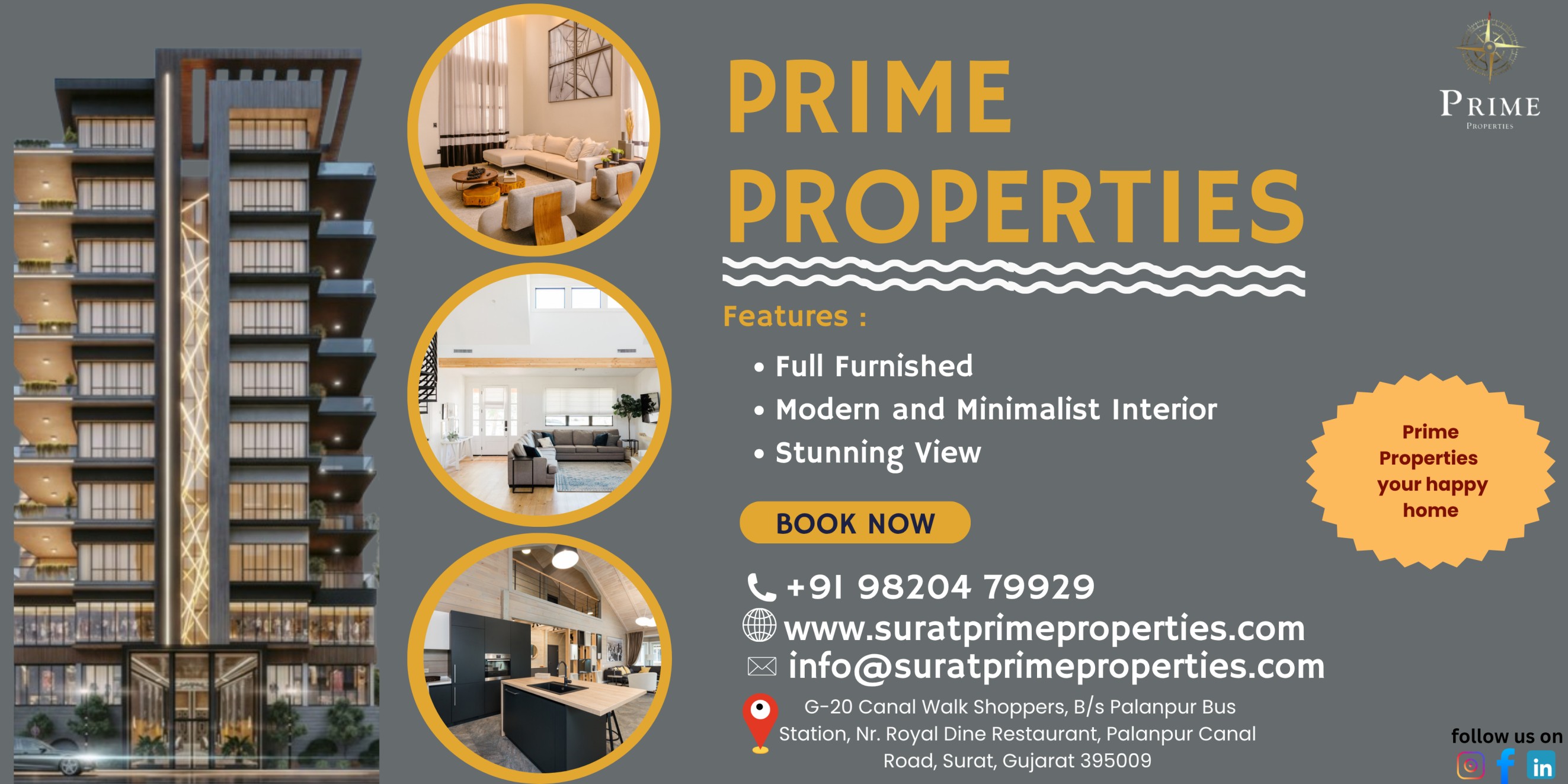 "Fully Furnished Modern Apartments in Surat | Prime Properties with Stunning Views"